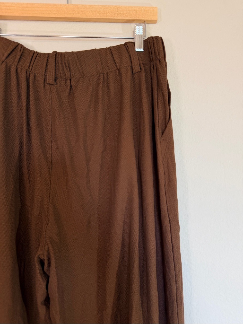 Halara High Waisted Wide Leg Pants Brown XL Regular Pleated Stretch - Picture 7 of 10
